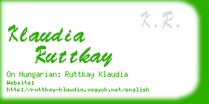 klaudia ruttkay business card